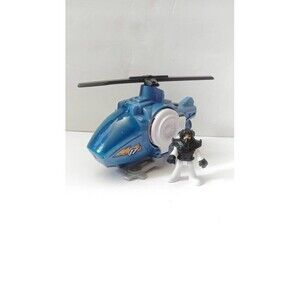 2013 Mattel Helicopter 8" Imaginext Light Up Toy Sound and lights Blue